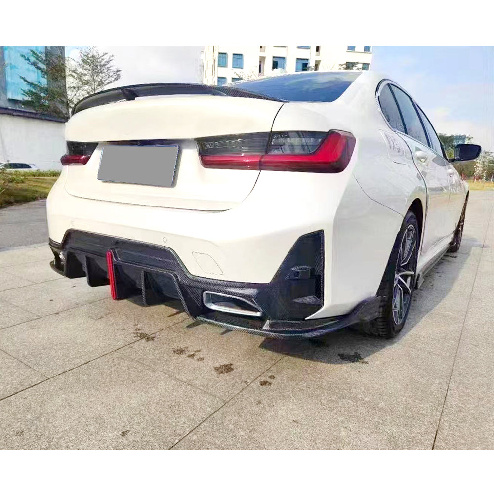 V Style Carbon Fiber Rear Diffuser for BMW 3 Series G20 M Sport (2023-Present)