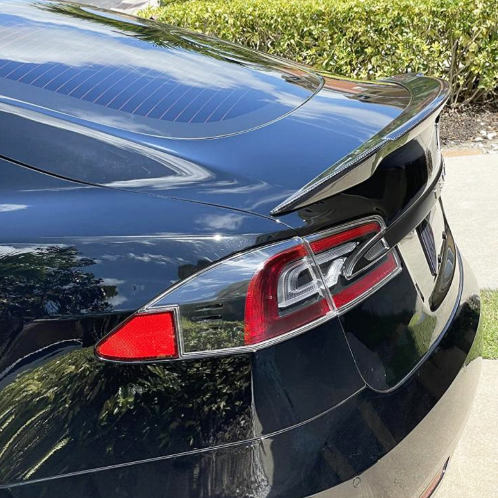 Revozport Style Carbon Fiber Trunk Spoiler for Tesla Model S Sedan (2012-present)