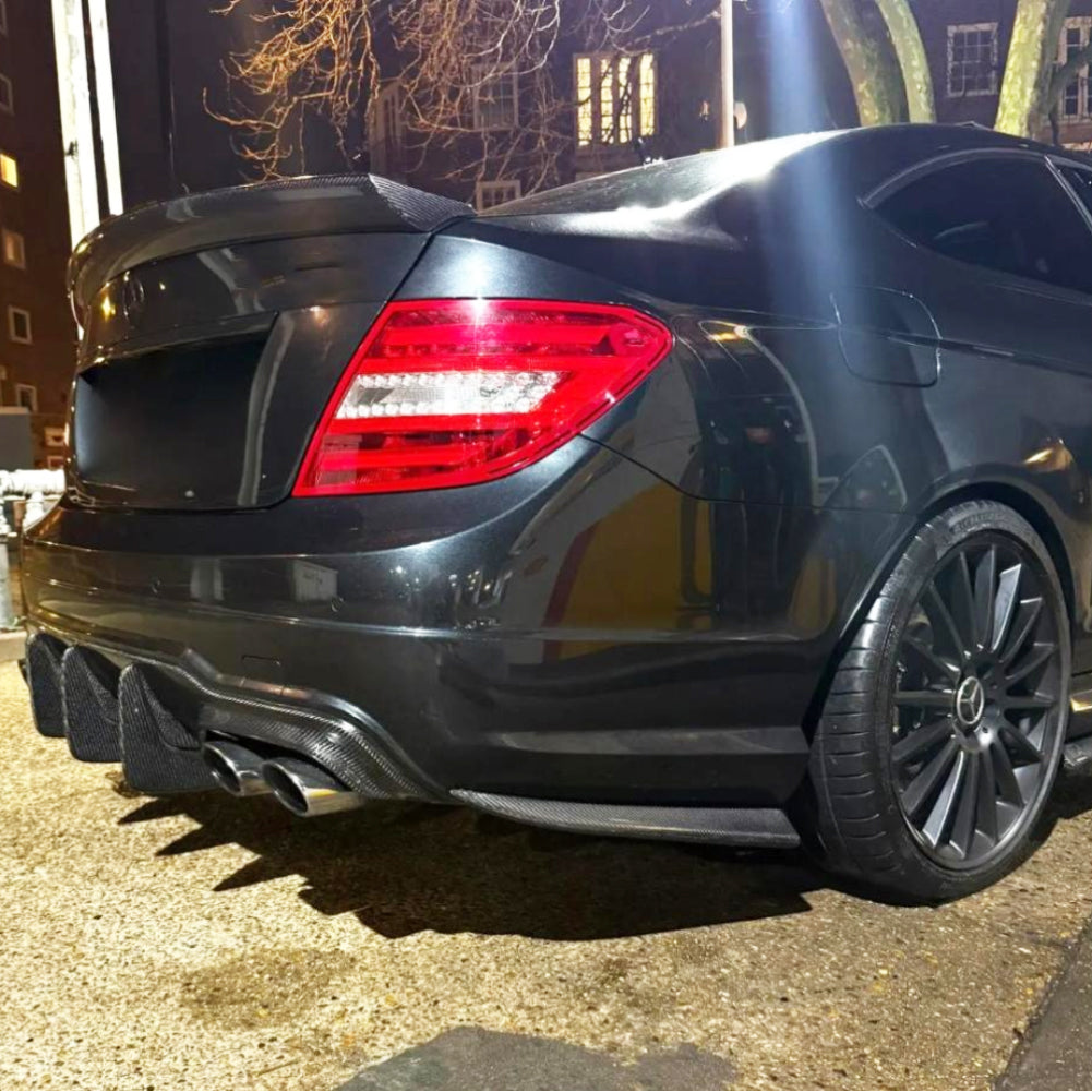 AMG Style Carbon Fiber Rear Diffuser for Mercedes Benz C63 W204 Facelift (2011-2015)