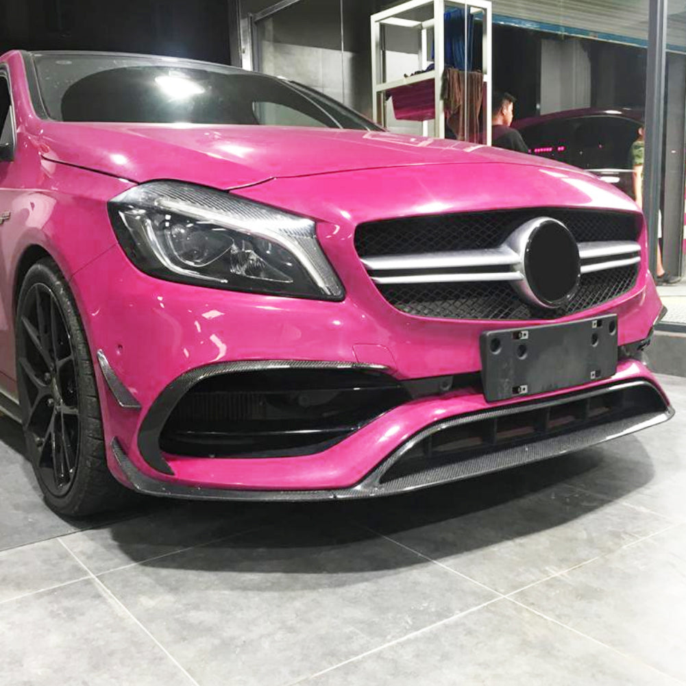 Mercedes Benz A-Class W176 Carbon Fiber Front Lip- installed on car