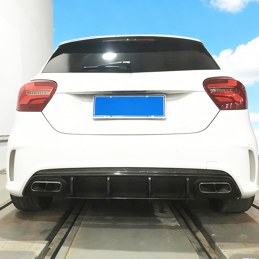Mercedes Benz A-Class W176 Carbon Fiber Rear Diffuser - installed on car