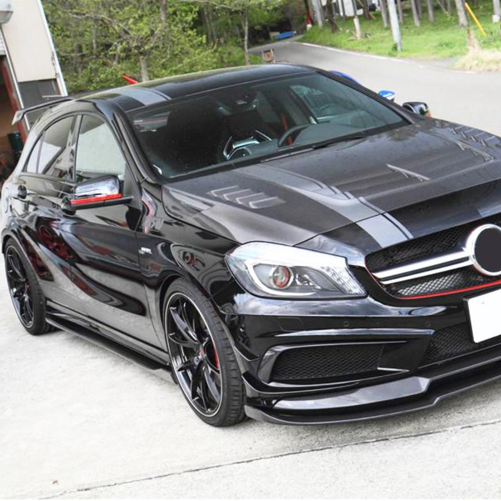 Mercedes Benz A-Class W176 Carbon Fiber Side Skirts- installed on car