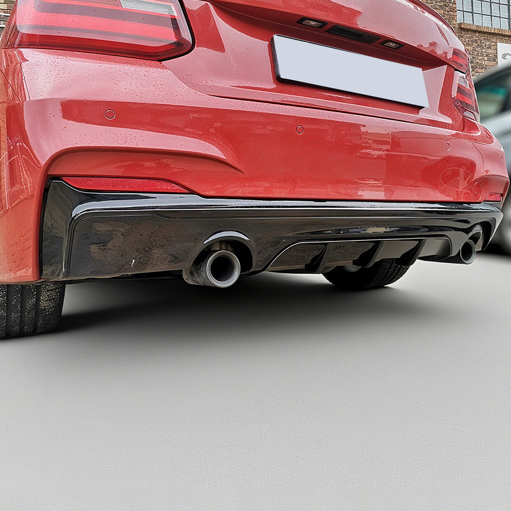 Performance Style Gloss Black Rear Diffuser for BMW 2 Series F22 Coupé F23 Convertible M Sport (2014–2021)(Single Exit)