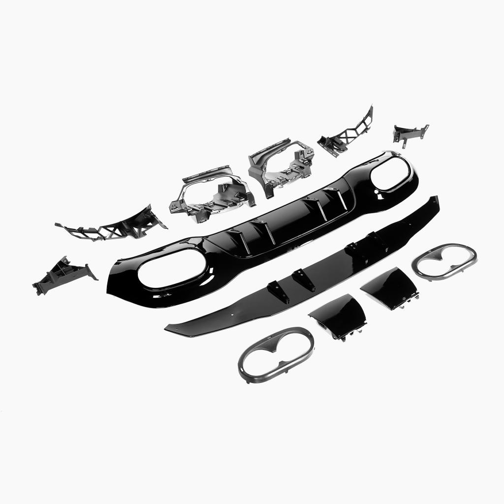 Gloss Black Rear Diffuser for MERCEDES-BENZ A45 AMG W177 Hatchback side review