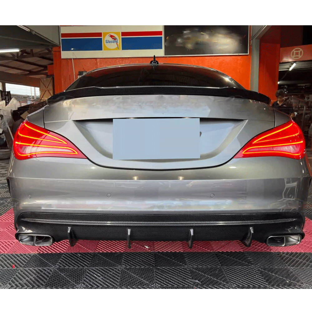 ST Style Carbon Fiber Rear Diffuser for Mercedes-Benz CLA C117 Sport & CLA 45 AMG Pre‑Facelift & Facelift (2013–2019)