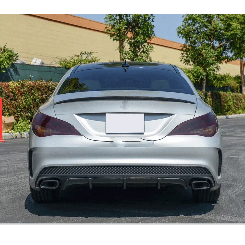 ST Style Carbon Fiber Rear Diffuser for Mercedes Benz CLA C117 Pre‑Facelift (2013–2016)