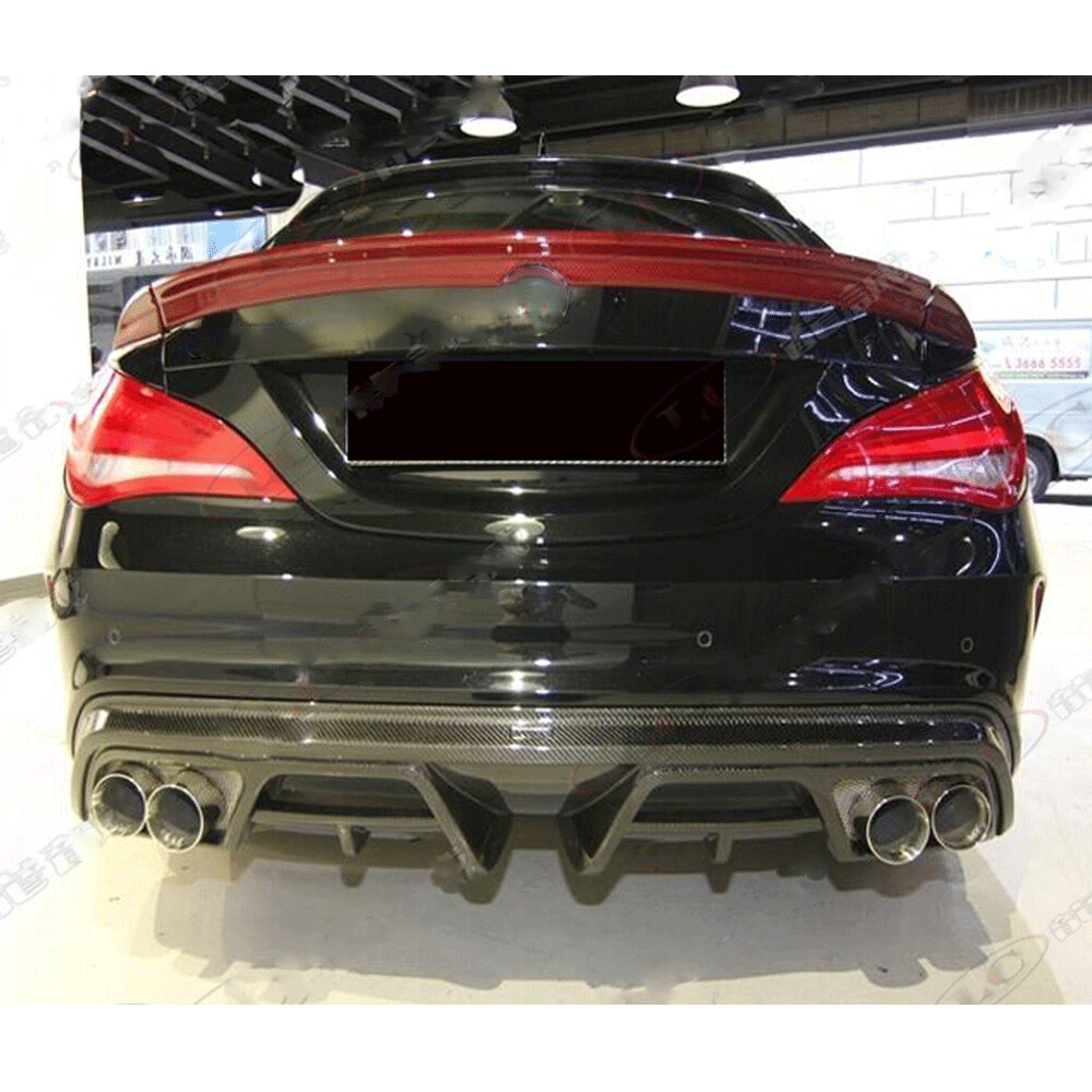 ST Style Carbon Fiber Rear Diffuser for Mercedes Benz CLA C117 Pre‑Facelift (2013–2016)