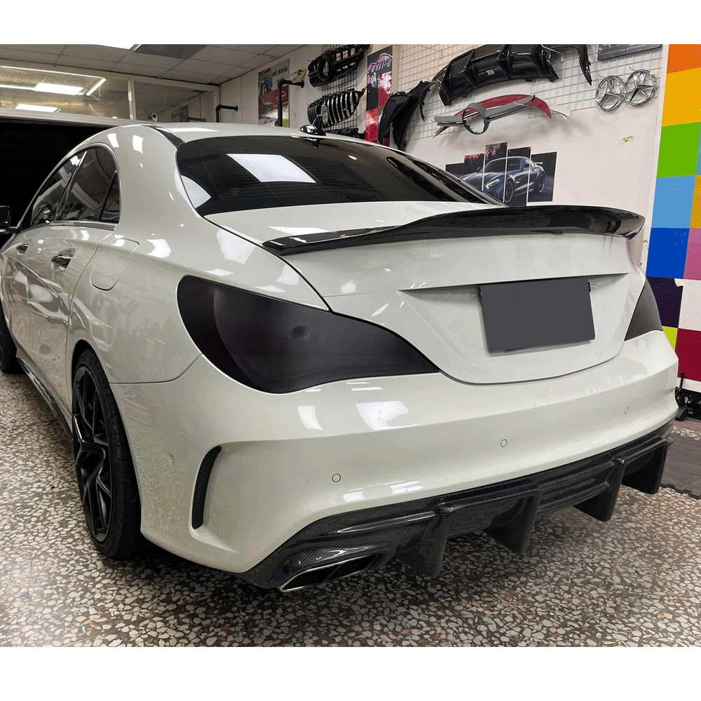 PSM Style Carbon Fiber Rear Spoiler for Mercedes Benz CLA C117 & CLA 45 AMG C117 Pre‑Facelift & Facelift (2013–2019)