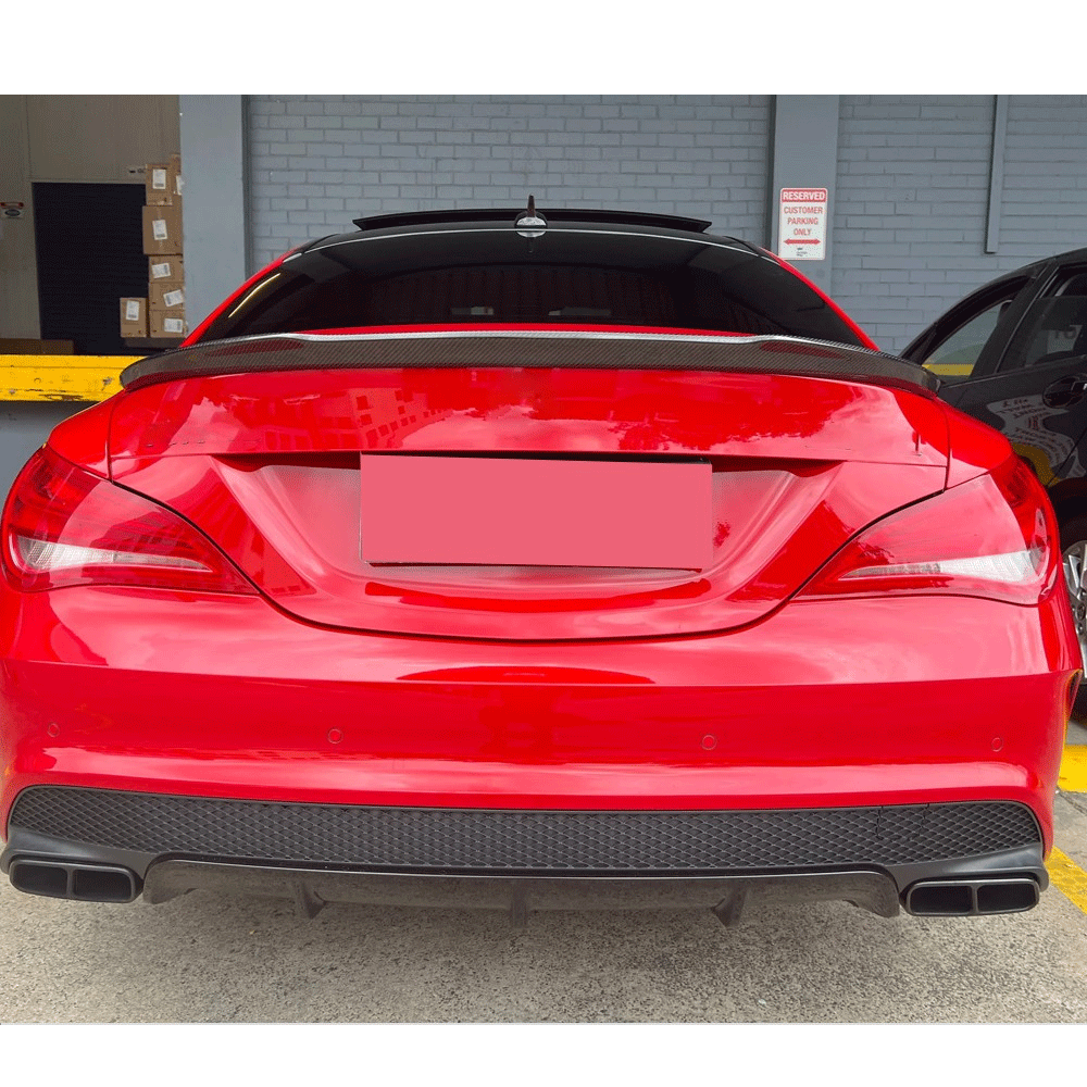 FD Style Carbon Fiber Rear Spoiler for Mercedes Benz CLA C117 & CLA 45 AMG C117 Pre‑Facelift & Facelift (2013–2019)