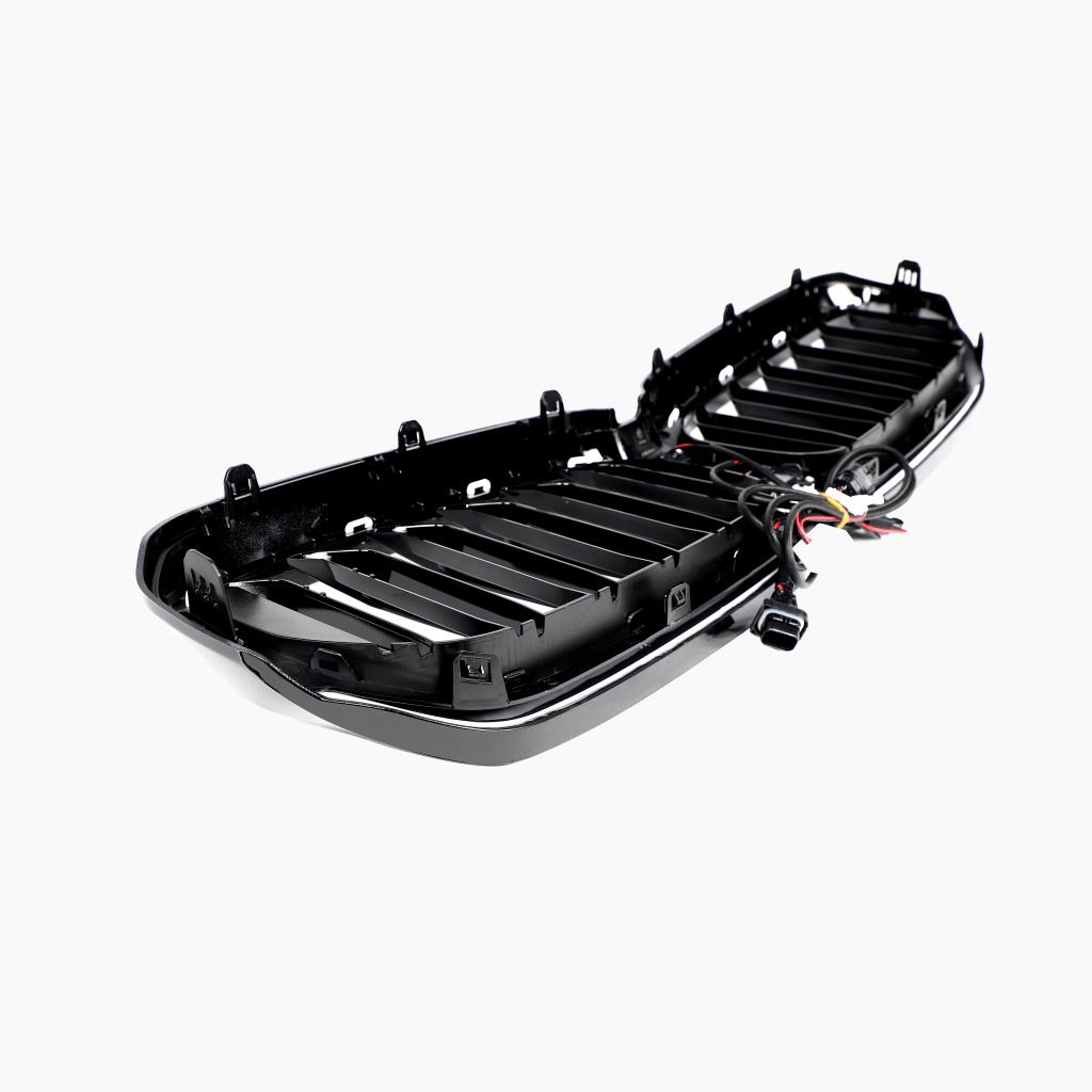 M5 Style Dual Slat Gloss Black LED Front Grille for BMW 5 Series G30/G31 LCI (2020–2023)