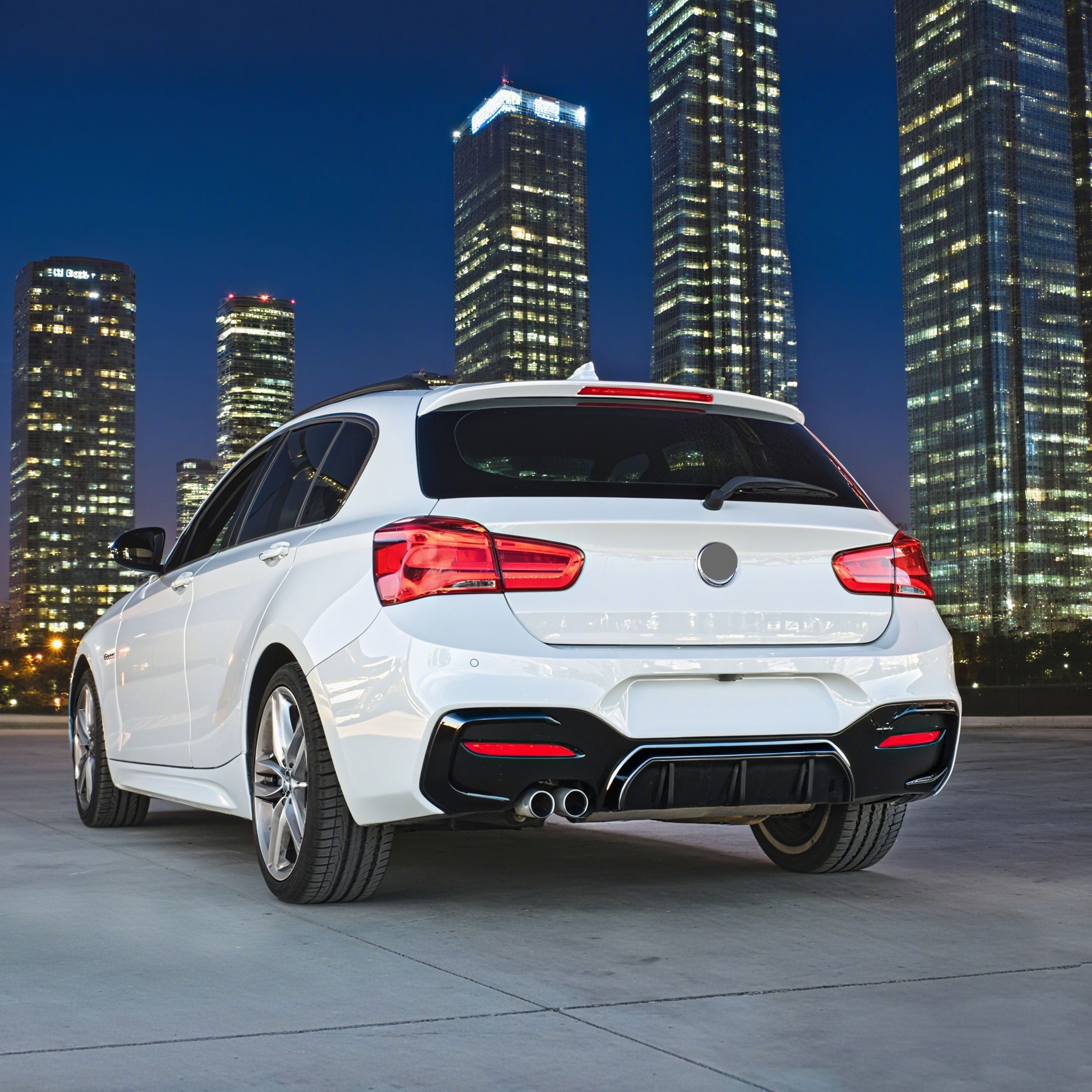 Performance Style Gloss Black Rear Diffuser (Dual Exit) for BMW 1 Series F20/F21 LCI Hatchback M Sport (2015–2019)