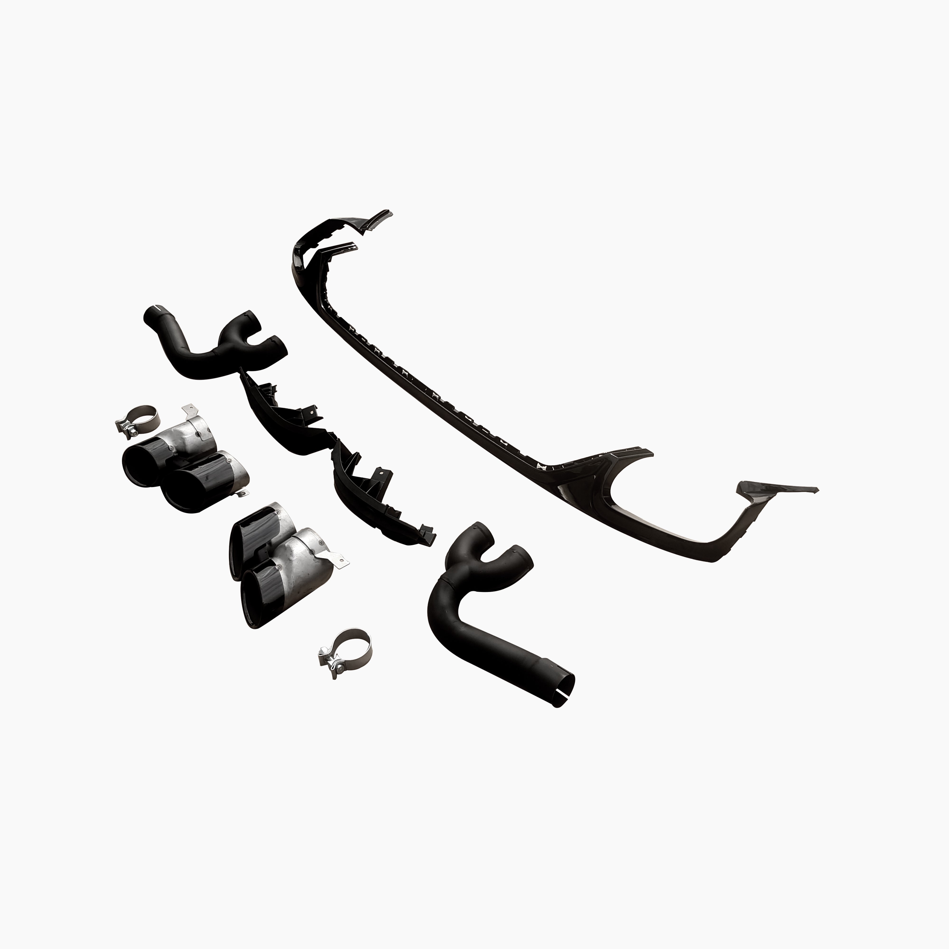 Gloss Black Rear Diffuser Exhaust Tips for Audi Q8 / SQ8 Pre-LCI (2019-2023)