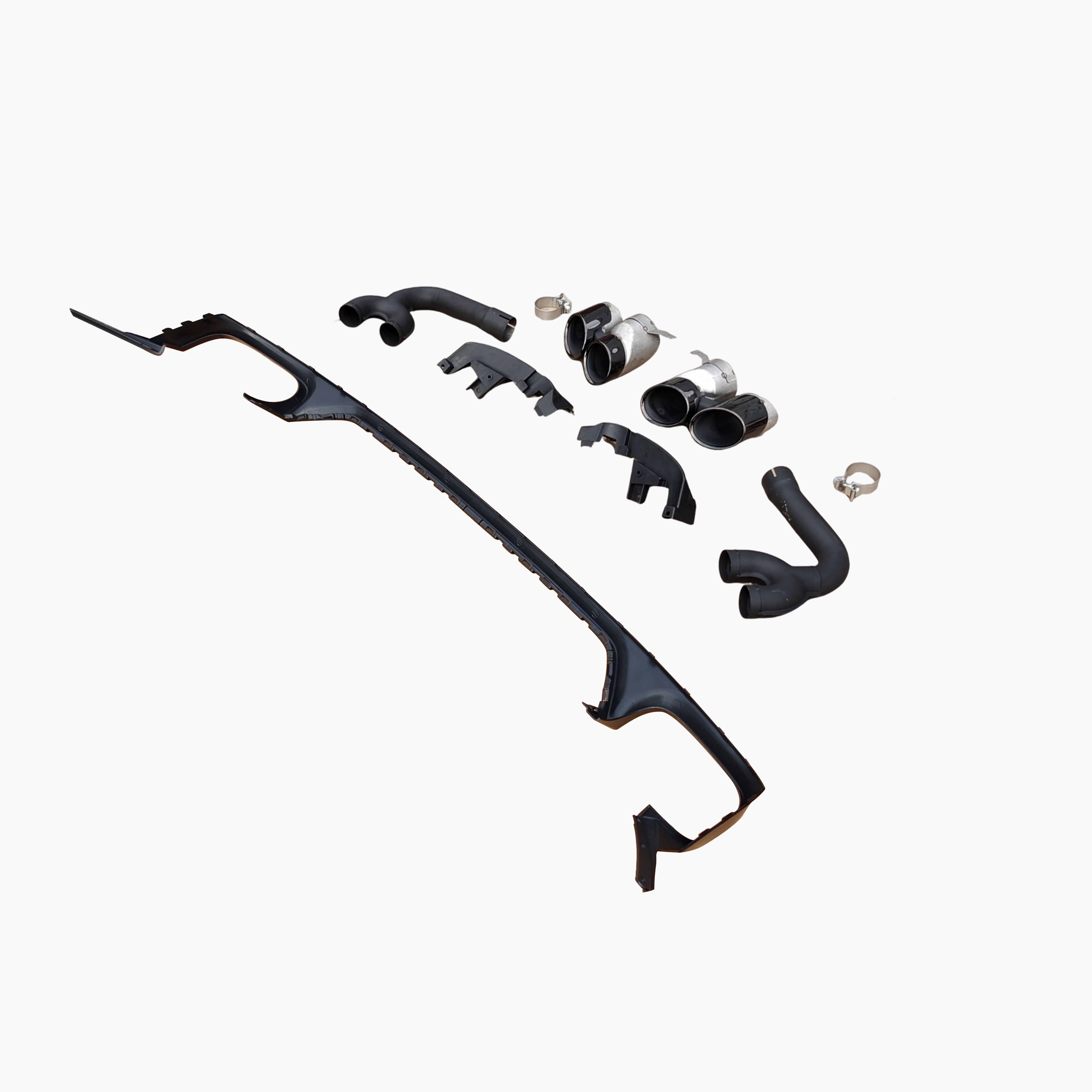 Gloss Black Rear Diffuser Exhaust Tips for Audi Q8 / SQ8 Pre-LCI (2019-2023)