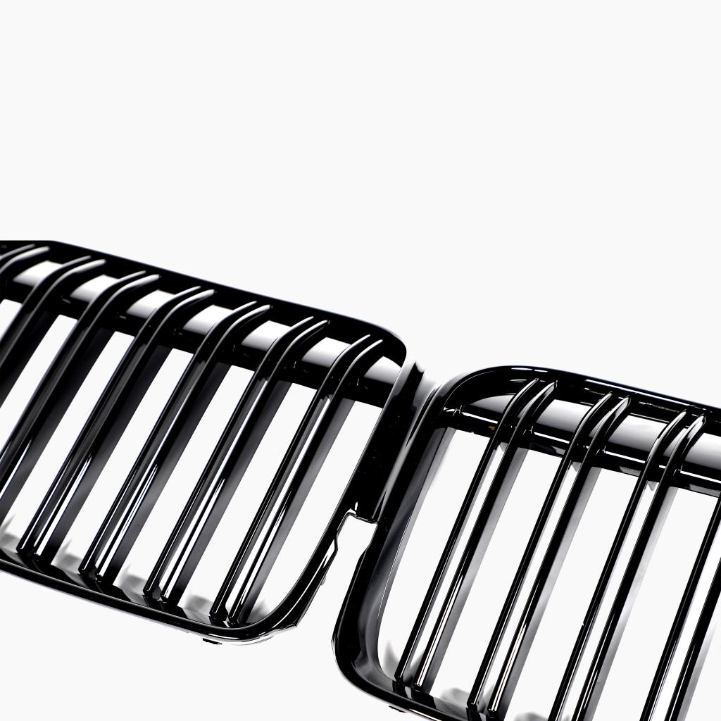 Dual Slat Gloss Black Front Grille for BMW 7 Series G11 LCI (2019–2022)