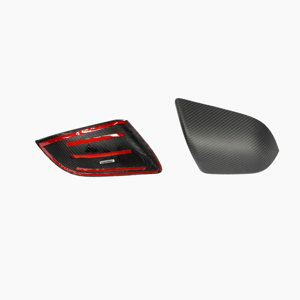 ST Style Carbon Fiber Matt Black Mirror Cover Caps For Tesla Model 3 Sedan (2017-2024)