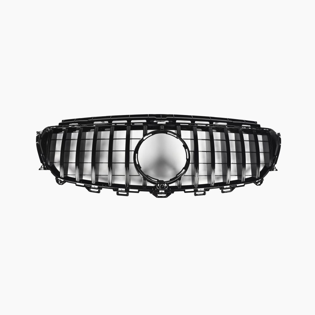 ST Style Gloss Black Front Hood Grill Grille For Mercedes-Benz W213 E43 E53 AMG E200 E250 E300 E400 E500 (2017-2020)