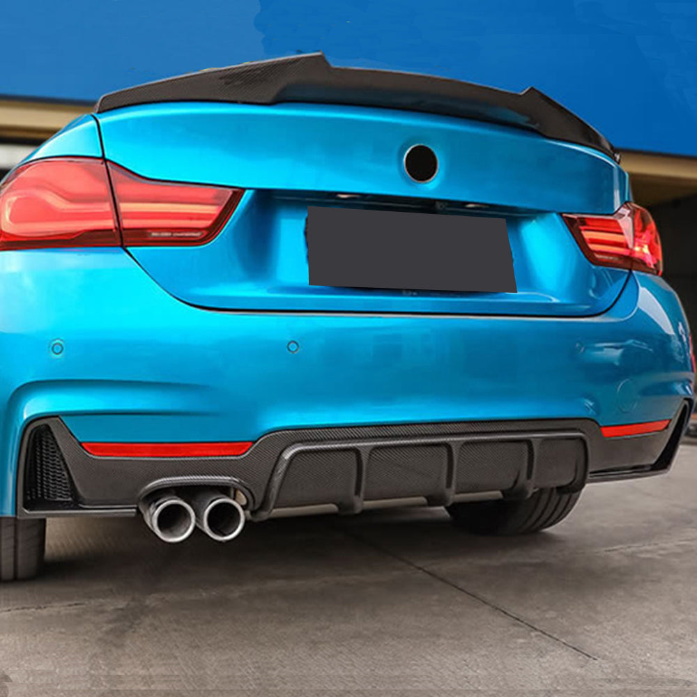 Performance Style Carbon Fiber Rear Diffuser for BMW 4 Series F32/F33/F36 M Sport Dual Exhaust (2014-2020)