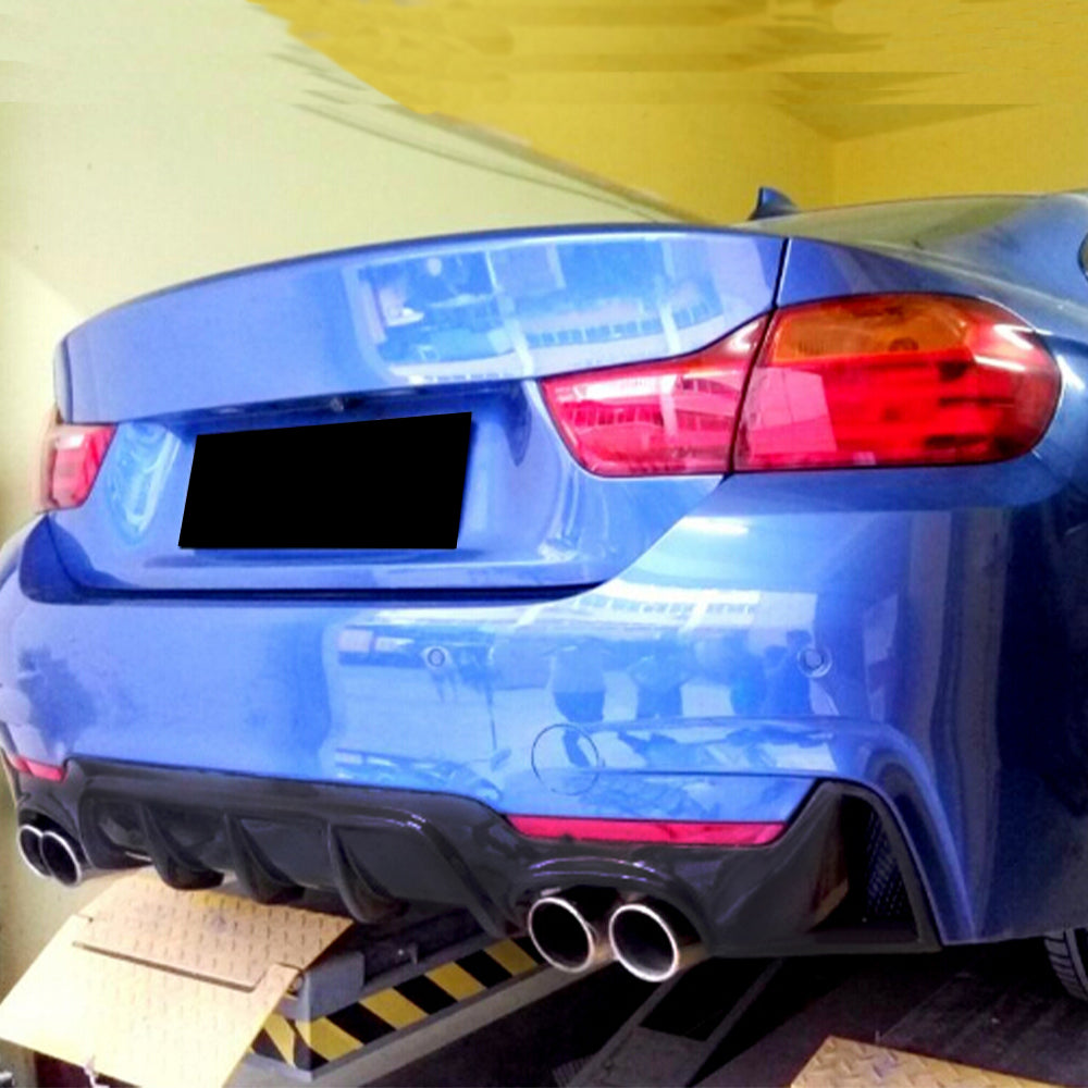 Performance Style Matte Black Rear Diffuser for BMW 4 Series F32/F33/F36 M Sport Quad Exhaust (2014-2020)