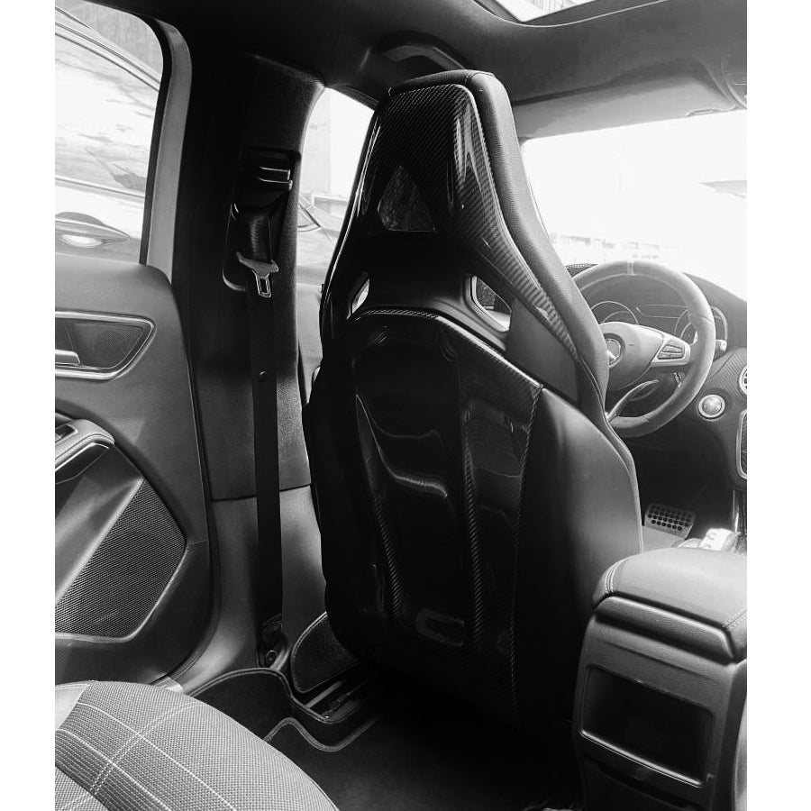 Mercedes-Benz A‑Class W176 W177 CLA 45 AMG C117 Seat Back Covers carbon fiber installed