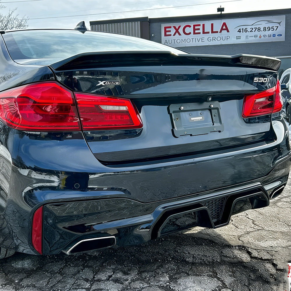 CS Style Gloss Black Diffuser for BMW 5 Series G30(2017-2023)(Double Dual Out)