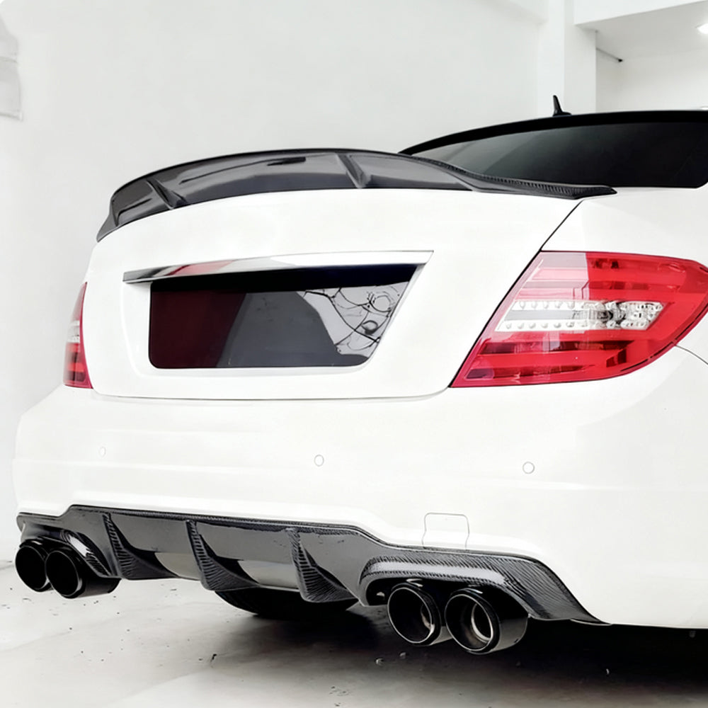 R Style Carbon Fiber Trunk Spoiler for Mercedes Benz C-Class W204 Sedan (2008-2015)