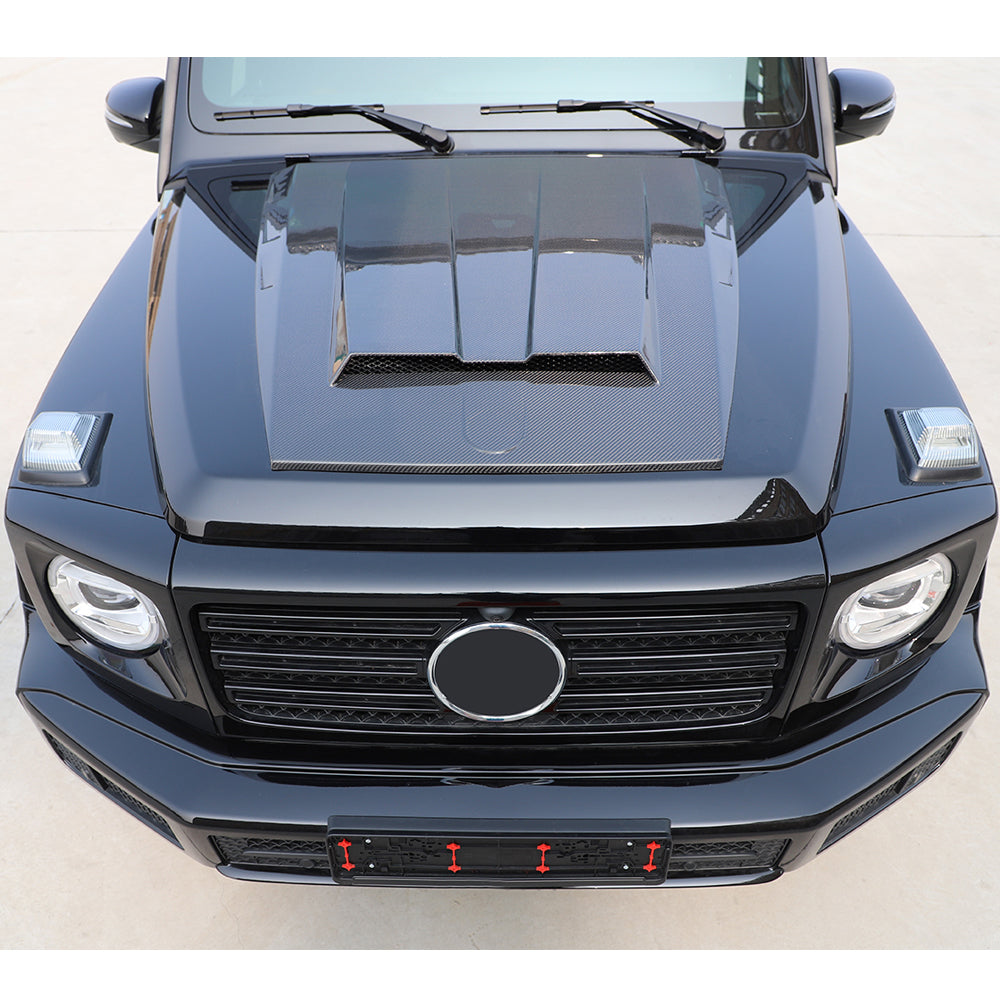 Mercedes-Benz G‑Class W463A Pre‑Facelift Engine Hood Cover carbon fiber installed