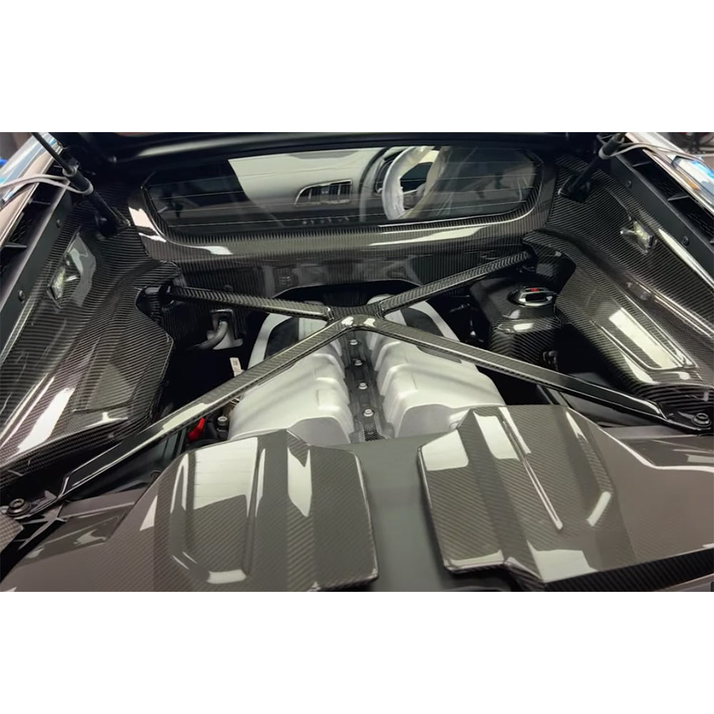 OEM Style Carbon Fiber Engine X-Brace Strut Bar For Audi R8 4S LCI (2019–2023)