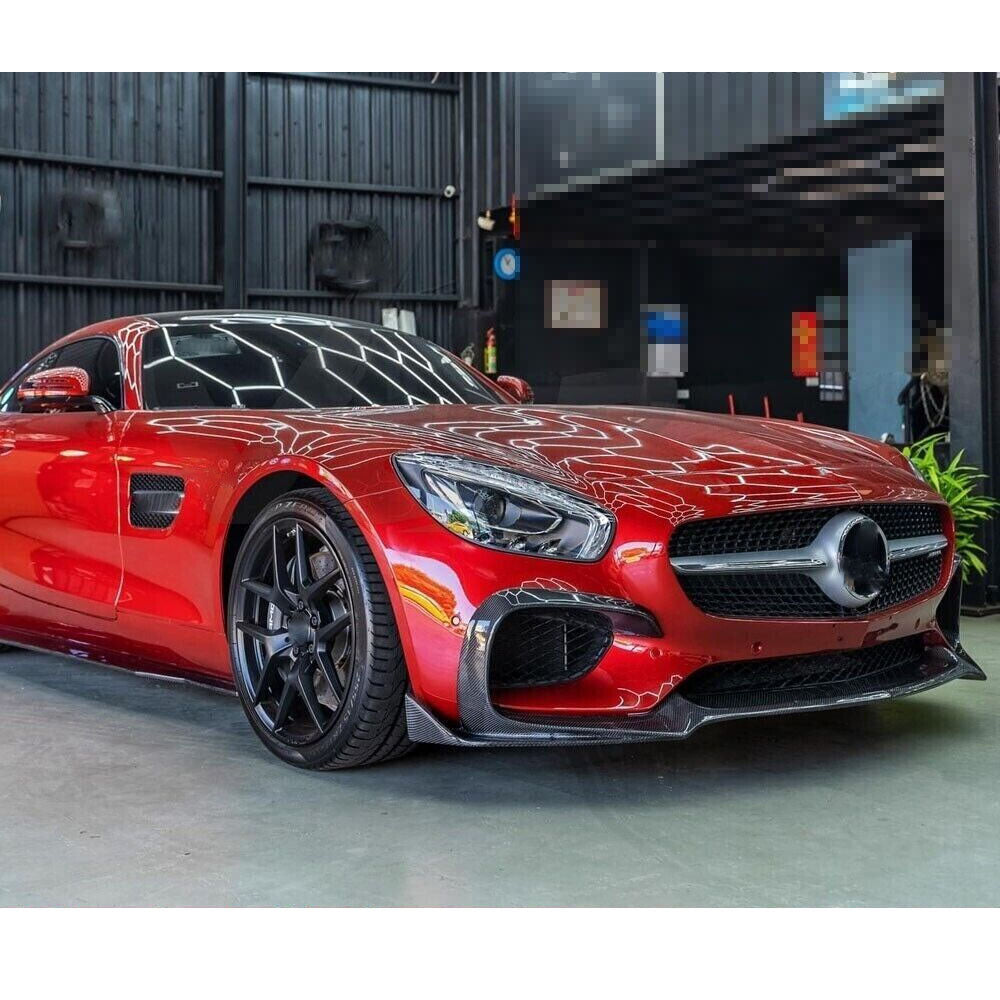 Mercedes-Benz AMG GT C/R190 front lip carbon fiber installed