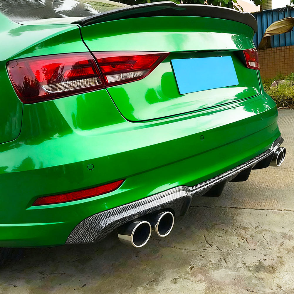 OEM Style Carbon Fiber Rear Diffuser for Audi A3 Sline/S3 8.5V LCI (2017-2020)