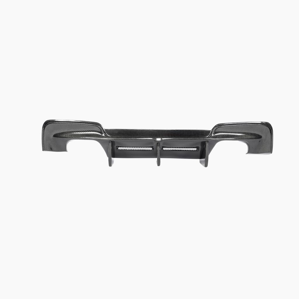 BMW 1 Series E82 ST Style Carbon Fiber Rear Diffuser - front view