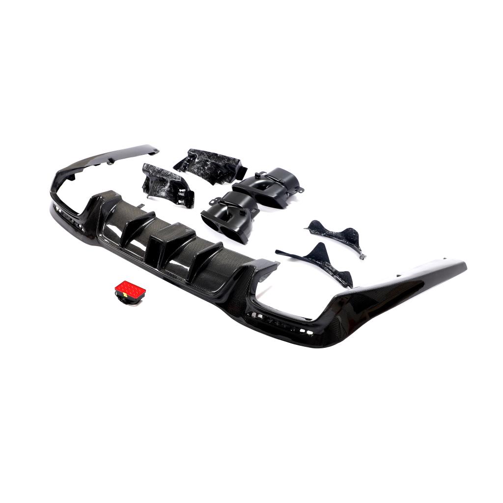 B Style Carbon Fiber Rear Diffuser For Mercedes-Benz S‑Class W222 Facelift (2018–2020)