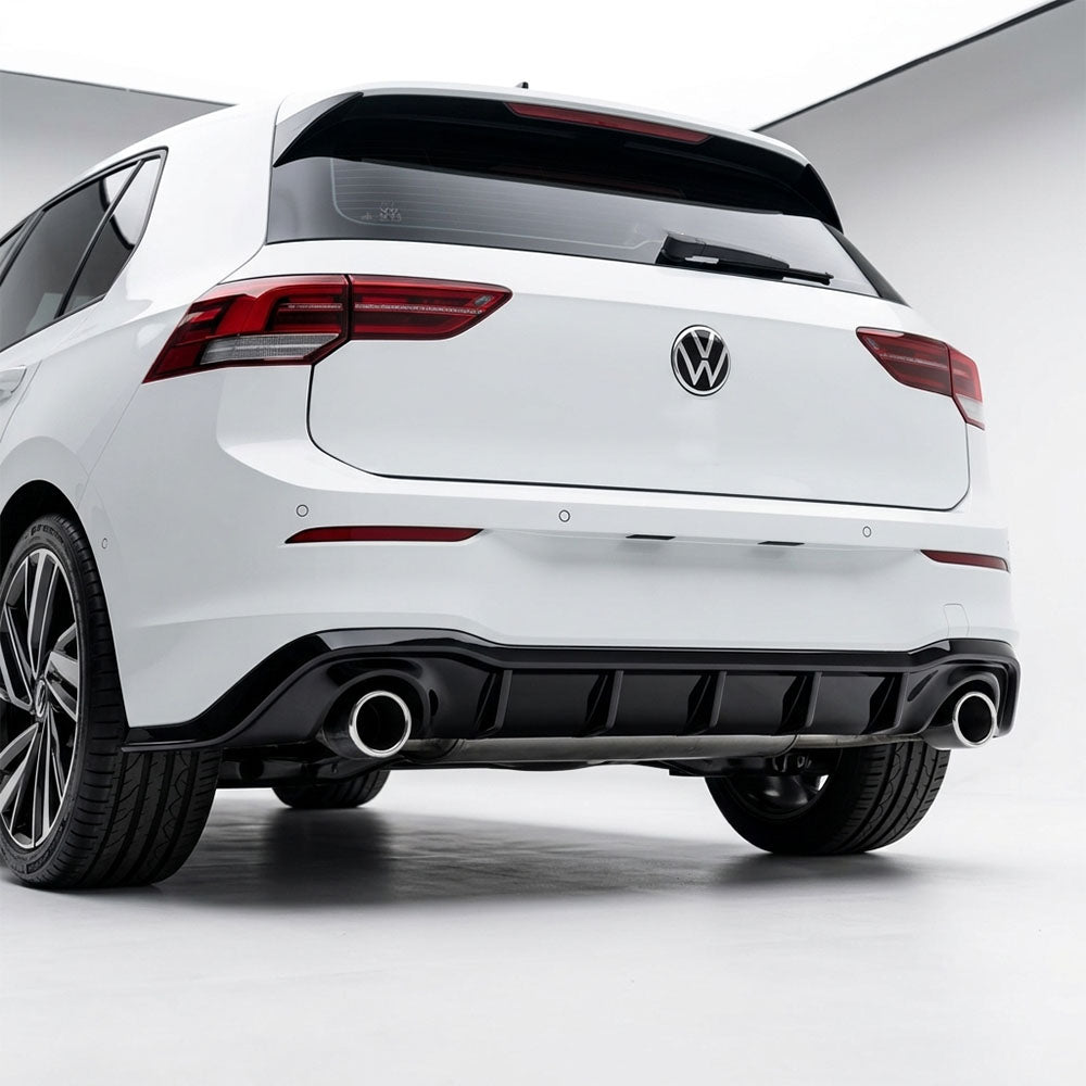Gloss Black Rear Diffuser for Volkswagen Golf MK8 GTI(Double Single Out)(2020-present)