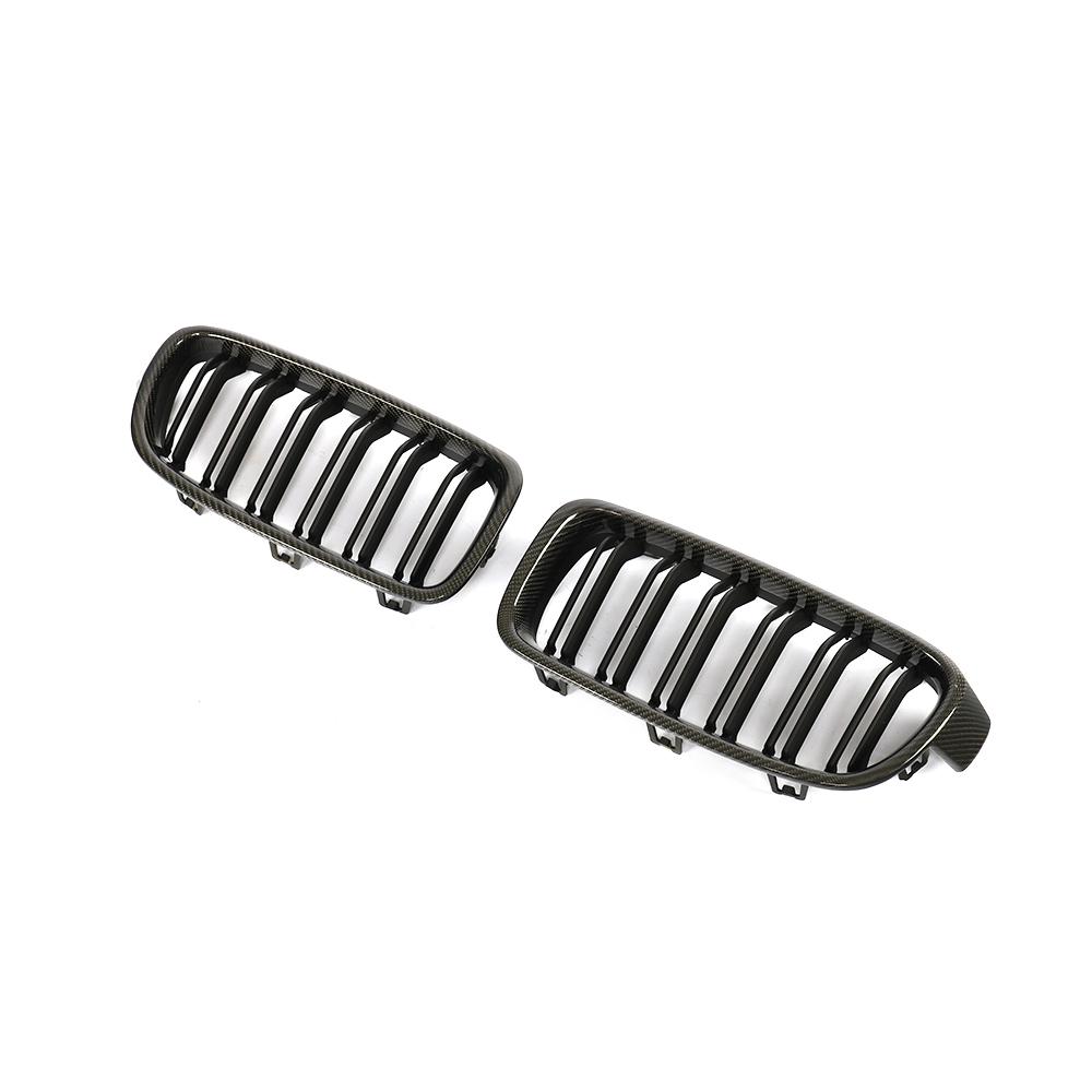 M3 Style Matte black Dual Slat Carbon Fiber Front Grille for BMW 3 Series F30（2012-2019）