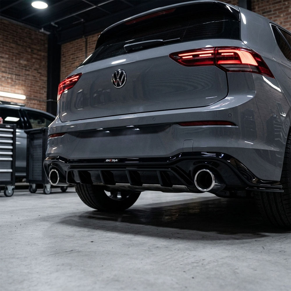MAX Style Gloss Black Rear Diffuser for Volkswagen Golf MK8 GTI(Double Single Out)(2020-present)