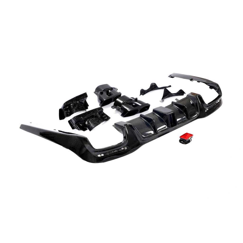 B Style Carbon Fiber Rear Diffuser For Mercedes-Benz S‑Class W222 Facelift (2018–2020)