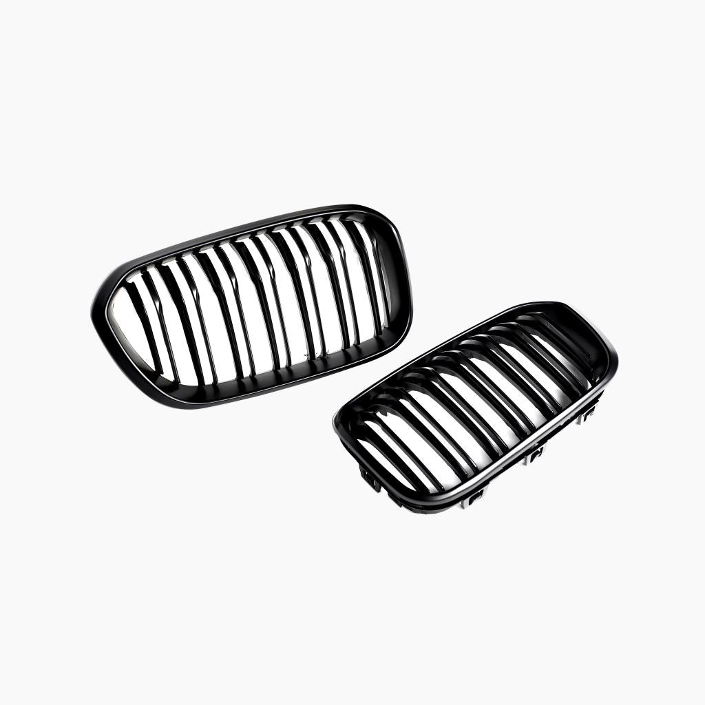 Dual Slat Gloss Black Kidney Grill for BMW 1 Series F20/F21 Pre-LCI (2011-2015)