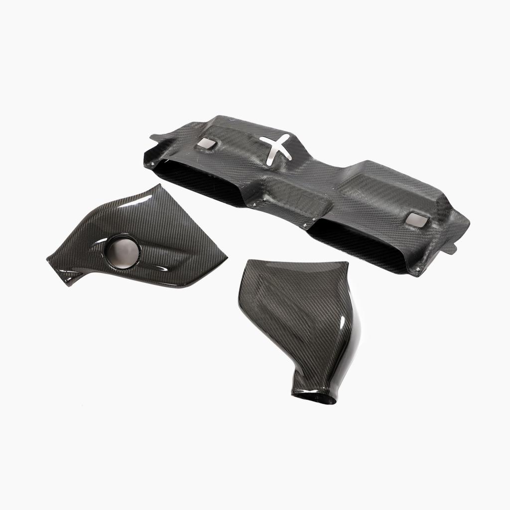 Mercedes-Benz C63 W204 Carbon Fiber Air Intake Filter Cover-side angle view
