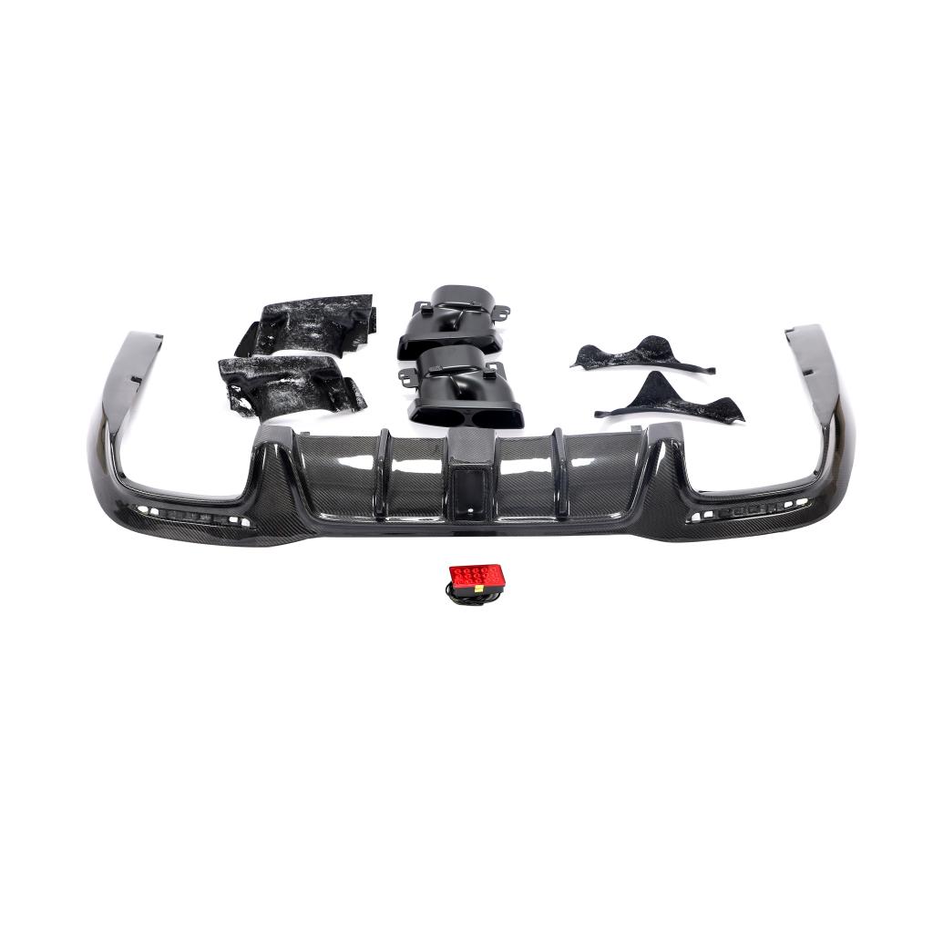 B Style Carbon Fiber Rear Diffuser For Mercedes-Benz S‑Class W222 Facelift (2018–2020)