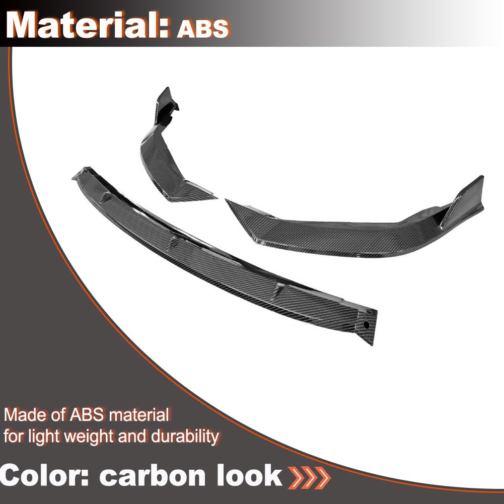 Carbon Look Front Bumper Lip Compatible with Toyota Corolla 4 Door Sedan 2019-2024 ABS Chin Spoiler Splitter Protector Factor