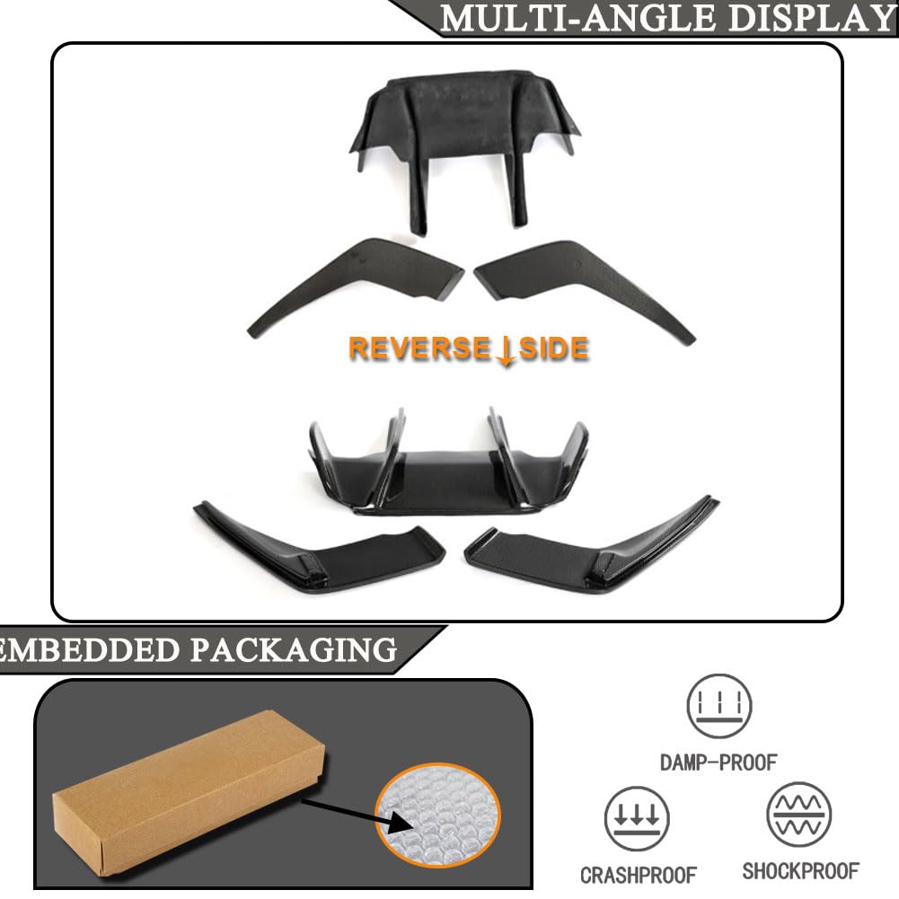 Carbon Fiber Rear Diffuser Compatible with BMW 6 Series F06 F12 F13 M6 2Door 4Door 2012-2018 Lower Bumper Lip Spoiler Body Ki