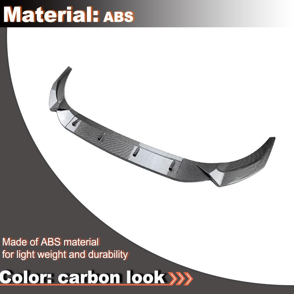 S4 Carbon Look Front Bumper Lip for Audi A4 S4 B9.5 Sline 2020-2024 3PCS | Lower Chin Spoiler Splitter Air Dam Body Kit Trim 