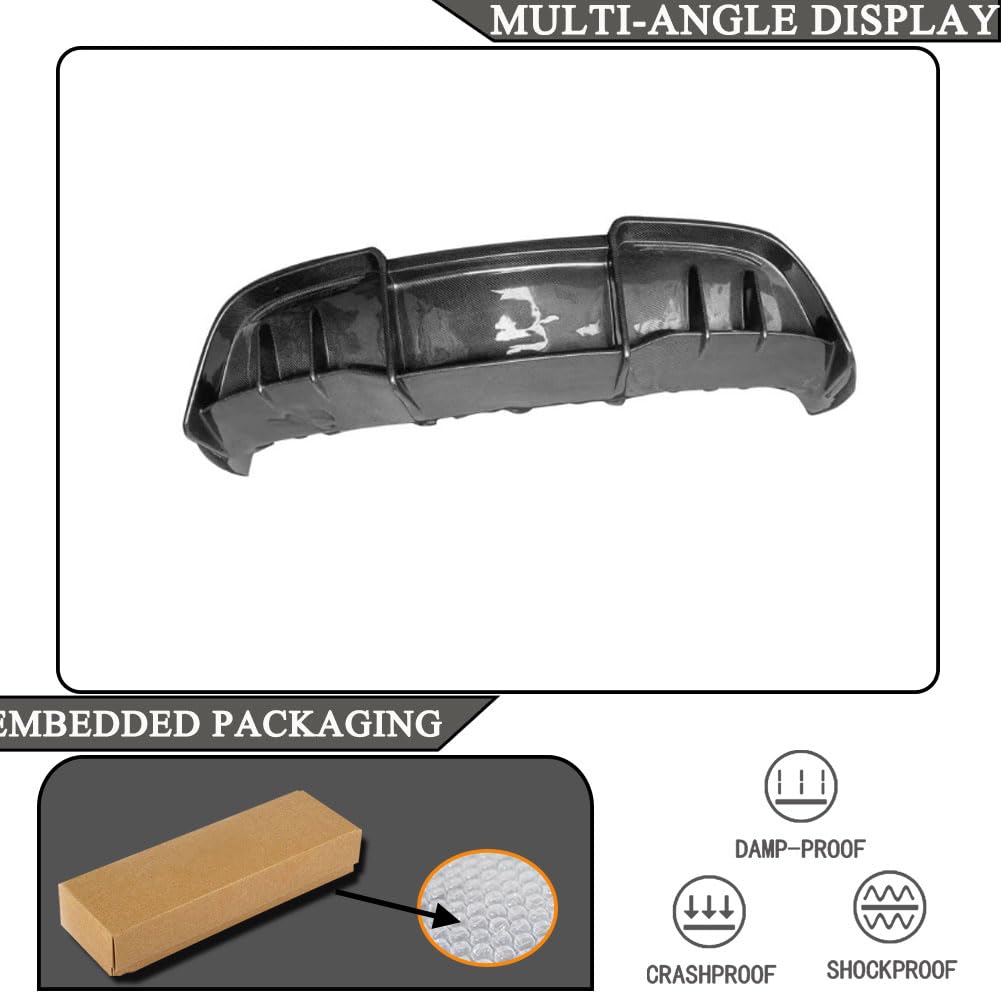 Carbon Fiber Rear Diffuser for Tesla Model Y 2019-2024 Sport Utility 4-Door Auto Rear Lower Bumper Lip Spoiler Body Kit