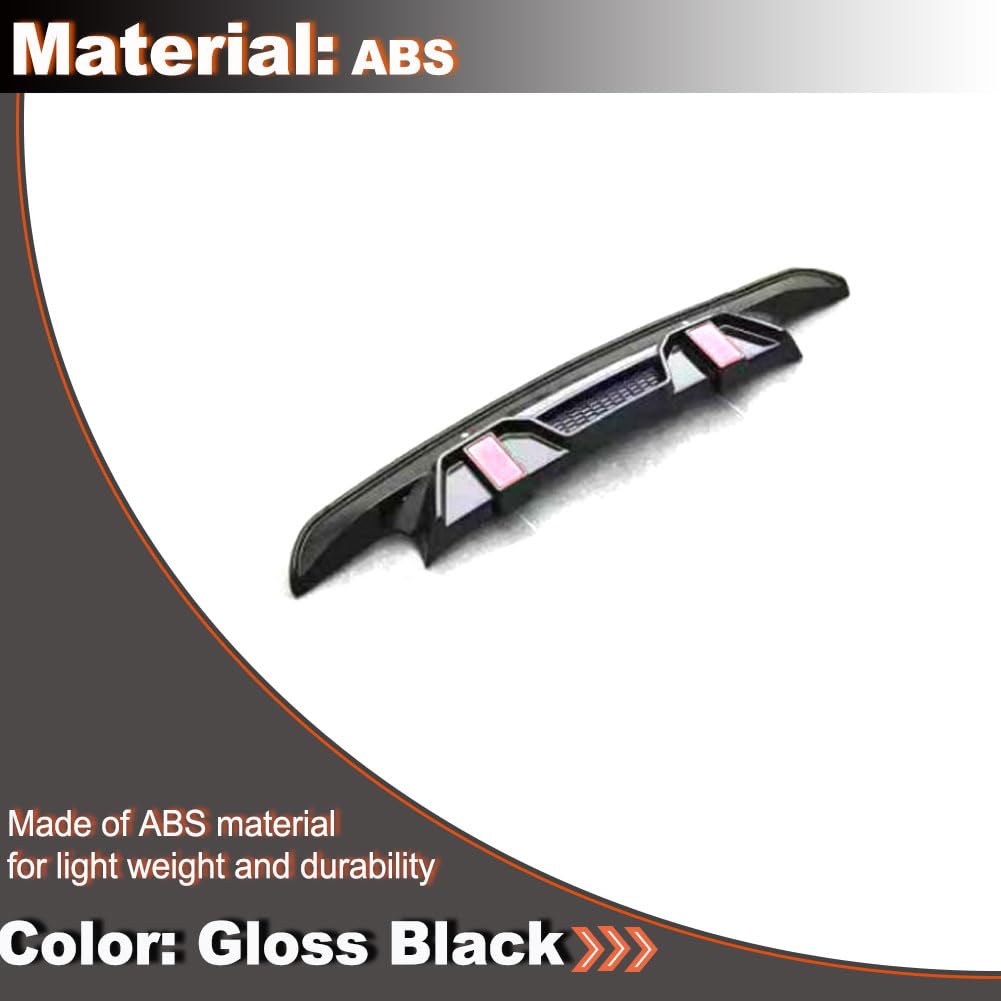 Gloss Black Rear Bumper Diffuser Lip Kit with Light Compatible with BMW X5M F95 LCI 2024-2026 ABS Lower Bumper Lip Spoiler Bo