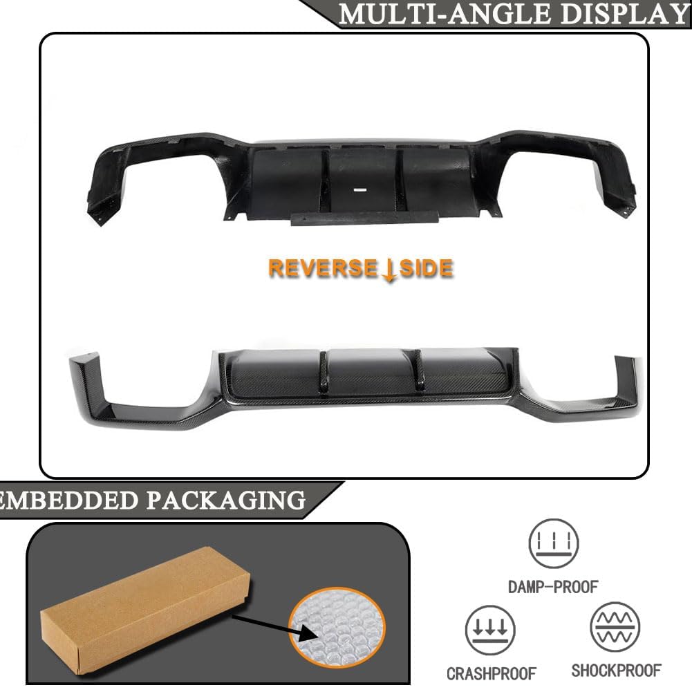 Real Carbon Fiber Rear Bumper Diffuser for BMW X4M F98 M40i Sport Utility 4-Door 2023-2024 Lower Bumper Lip Diffuser Body Kit