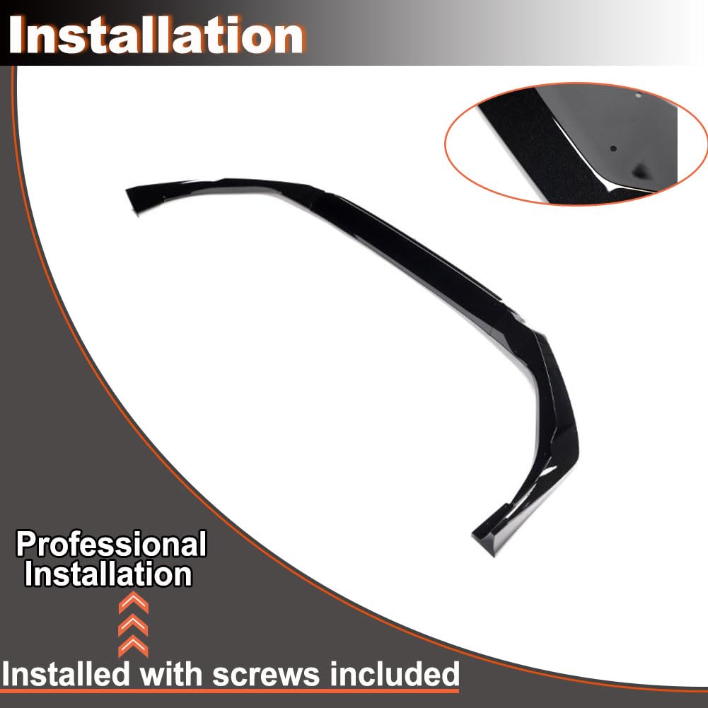 Gloss Black Front Lip Spoiler Compatible with Honda Accord 11th 2025UP PP Front Lip Splitter Air Dam Bumper Protection Spoile