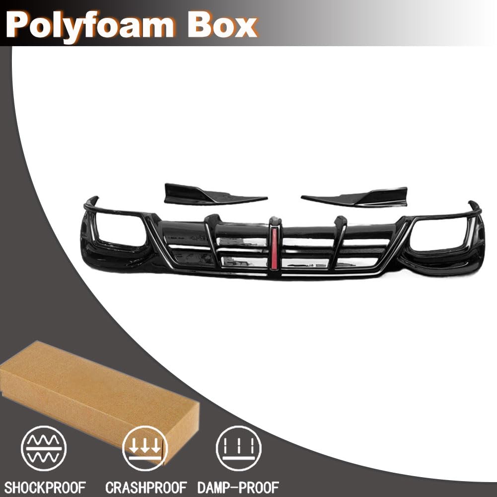 Rear Bumper Diffuser Lip with LED Fits for Audi A4 S4 B9.5 4-Door 2021+ Rear Diffuser Body Kits