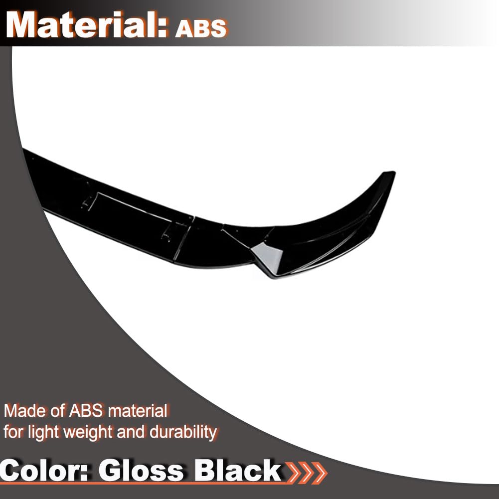 S4 Gloss Black Front Bumper Lip for Audi A4 S4 B9.5 Sline 2020-2024 3PCS | Lower Chin Spoiler Splitter Air Dam Body Kit Trim 