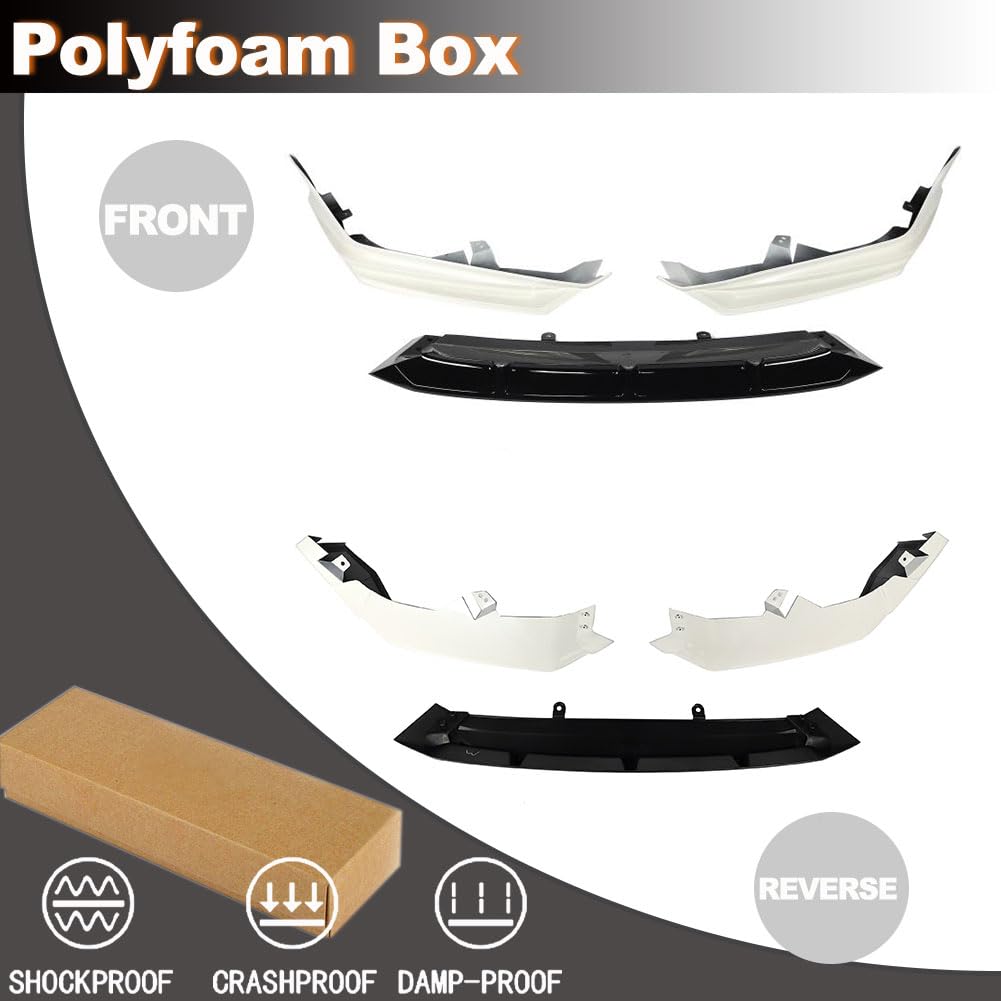 White Pearl Front Bumper Lip for Honda Accord 2021-2022 ABS | Auto Front Chin Spoiler Splitter Protector 3PCS