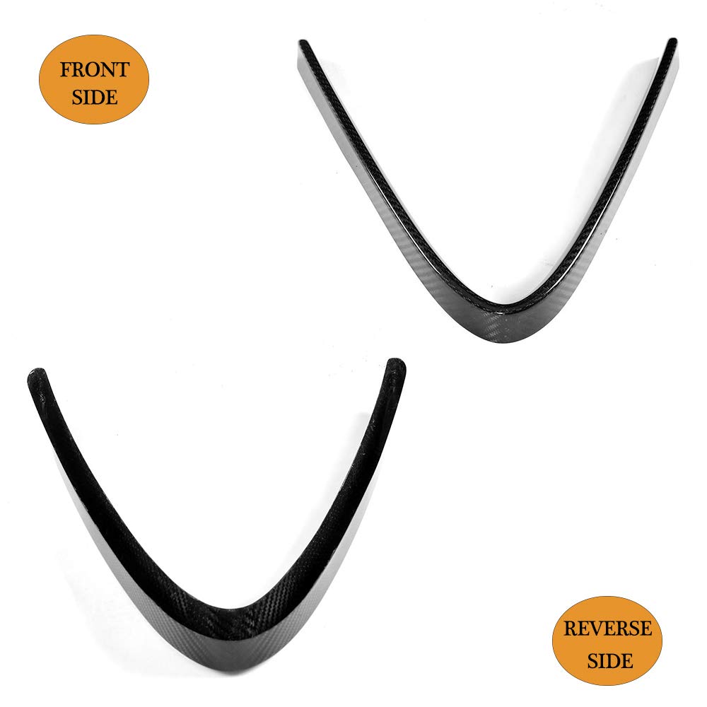 Real Carbon Fiber Front Canards Kit for Alfa Romeo Giulia Base Sedan 2015-2023 Front Bumper Headlight Eyelids Eyebrows Covers