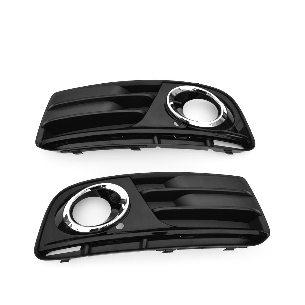 Gloss Black Fog Light Cover Trim Compatible with Audi Q5 2013-2015 ABS Gloss Black Front Bumper Chrome Lower Grille Car Acces